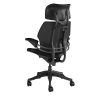 Humanscale Freedom Headrest Chair: Graphite Frame, Black Fabric, Soft Casters