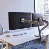 Humanscale Monitor Arm: M2.1 Dual Clamp Mount Upto 7 Kg White : Back View