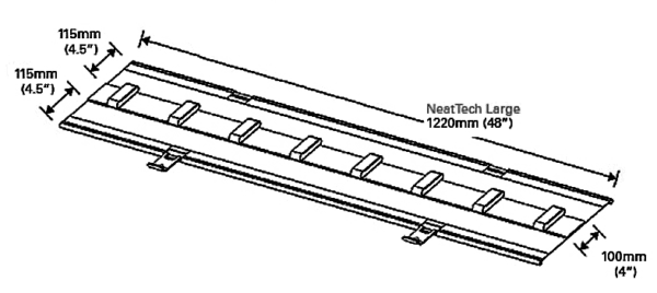NeatTech Large - Under Desk Cable Organiser - Dimensions Sketch
