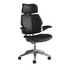 Humanscale Freedom Headrest Chair in Polished Aluminum and Ticino Leather