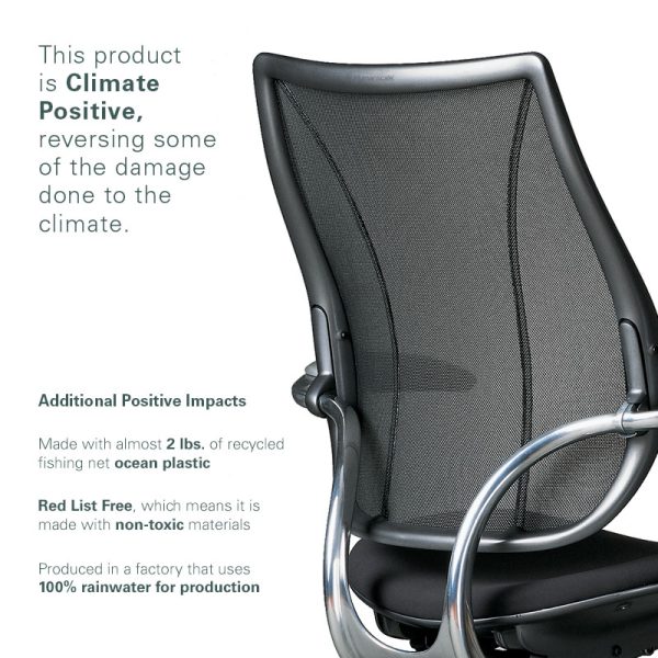 ergonomic liberty ocean chair with a mesh back, featuring a sleek metal frame